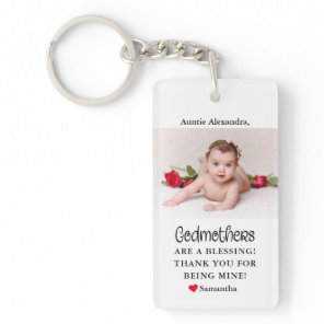 Godmother Thank You Photo Keychain