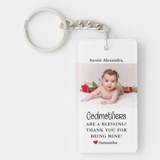 Godmother Thank You Photo Keychain (Front)
