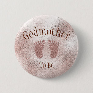 Godmother To Be Baby Shower Pink Girl Baby Feet Bu Button