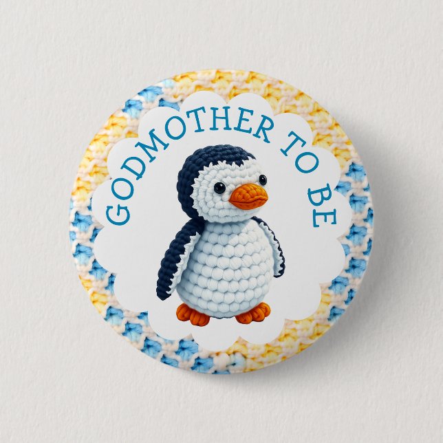 Godmother to Be | Boy's Baby Shower Button (Front)