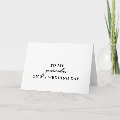 Godmother Wedding Thank You Card