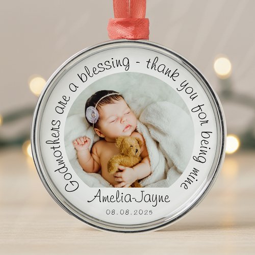 Godmothers Are a Blessing Photo Metal Ornament