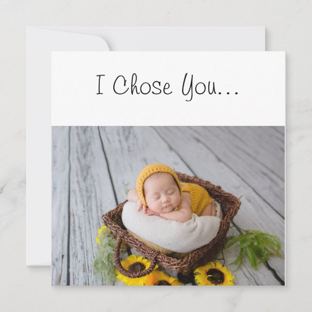 Godparent Proposal I Chose You Newborn in Basket Card (Front)