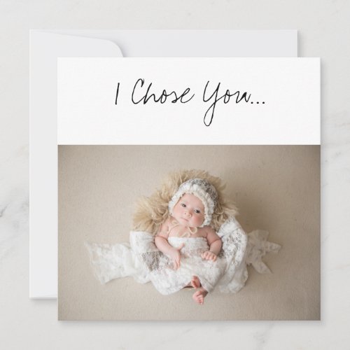 Godparent Proposal I Chose You Newborn White Dress Card