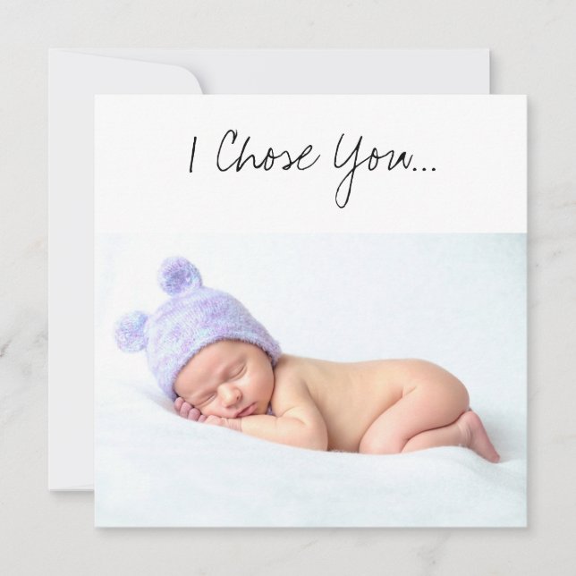 Godparent Proposal I Chose You Newborn with Hat Card (Front)