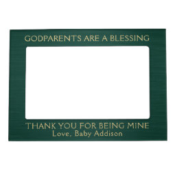 Godparents Are A Blessing • Green &amp; Gold Thank You Magnetic Frame