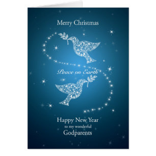 Godparents, Doves of Peace Christmas Cards
