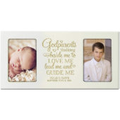 Godparents Love Me Ivory Double Picture Frame (Front)