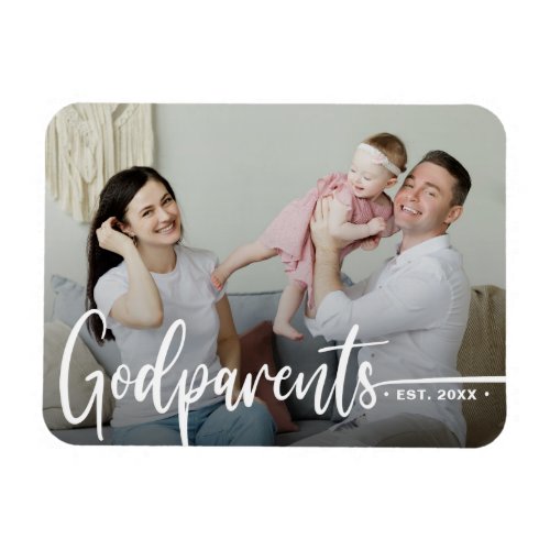 Godparents Modern Photo Keepsake  Magnet