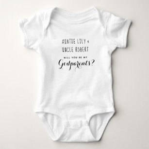Godparents   Personalized Minimalist Baby  Baby Bodysuit