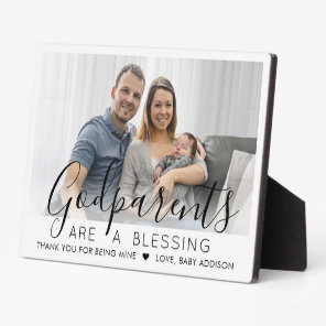 Godparents Thank You Baptism or Christening Photo Plaque