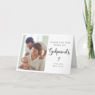 Godparents Thank You Custom Photo Greeting Card