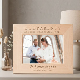 Godparents Thank You Keepsake Wood Engraved Frames