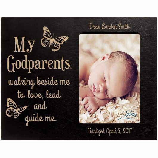 Godparents Walking Beside Me Photo Frame - Black (Front)