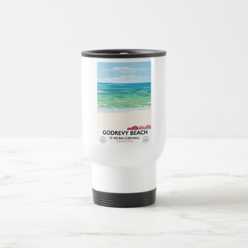 Godrevy Beach St Ives Bay Cornwall travel poster Travel Mug