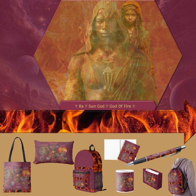 Gods and Goddess Of Fire Wrapping Paper Sheets (Get the full “Gods + Goddesses Of Fire” collection at: https://bit.ly/OurAncestorsZazzle)