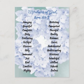 God's Attributes From A To Z Floral Enclosure Card by seashell2 at Zazzle