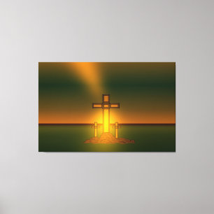God's Aura Light over the Cross of Christ Canvas Print
