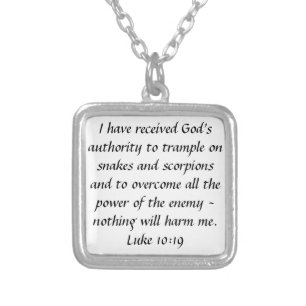 God's authority bible verse Luke 10:19 necklace