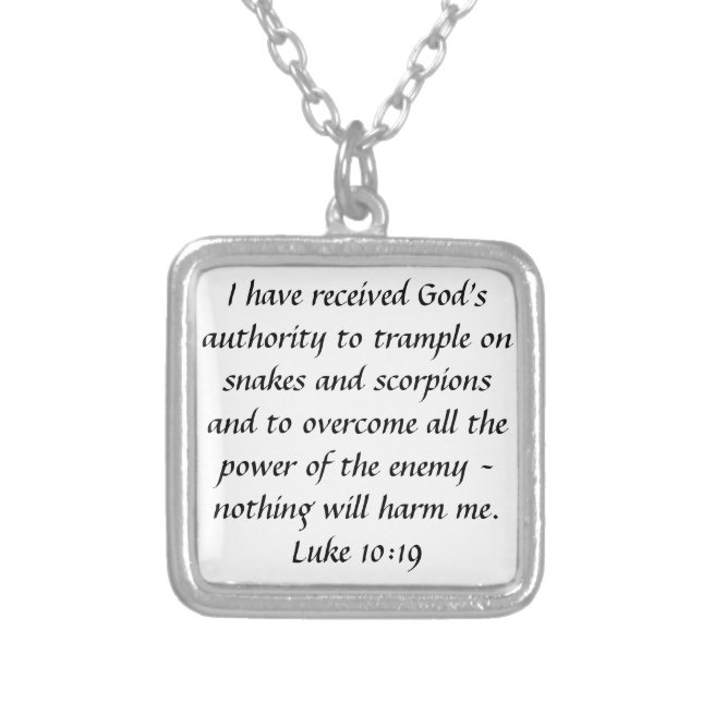God's authority bible verse Luke 10:19 necklace (Front)