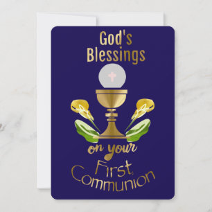 God's Blessing on your First Holy Communion. Holiday Card