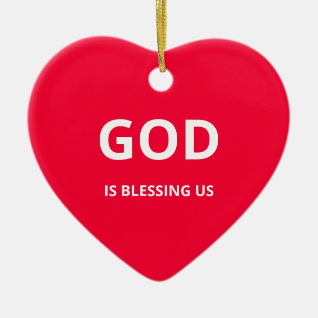 God's Blessings Ceramic Ornament (Front)