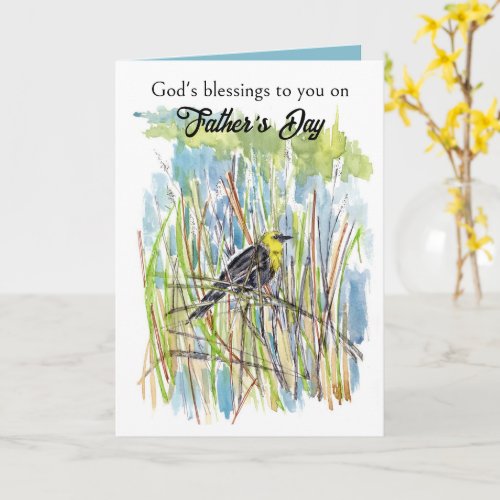 God's Blessings Father's Day Black Bird Lake Card