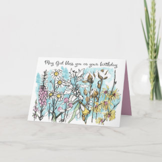 God's Blessings On Your Birthday Daisy Flowers Card
