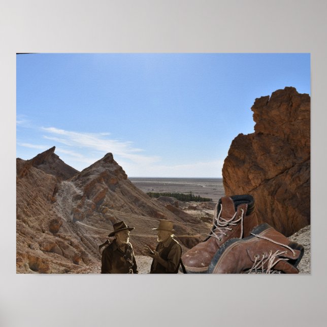 Gods Boots found in desert. Poster (Front)