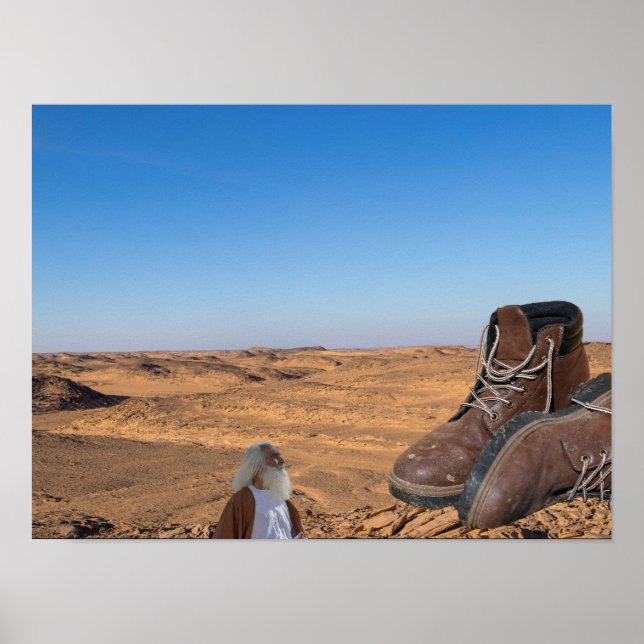 Gods Boots found in desert. Poster (Front)