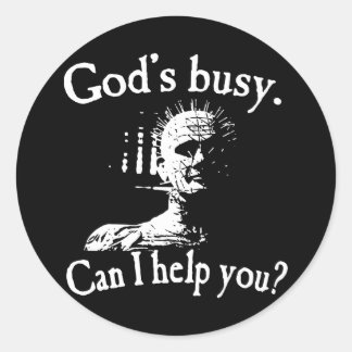 gods busy can I help u biker t-shirts Classic Round Sticker