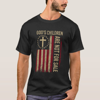 God'S Children Are Not For Sale American Flag Funn T-Shirt