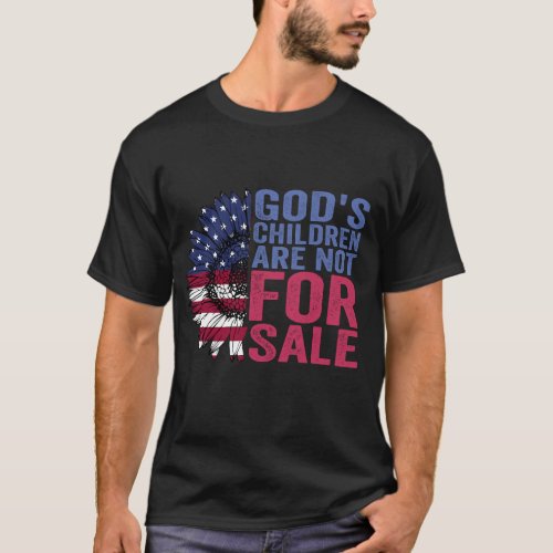 Gods Children Are Not For Sale Patriotic Flower  T_Shirt