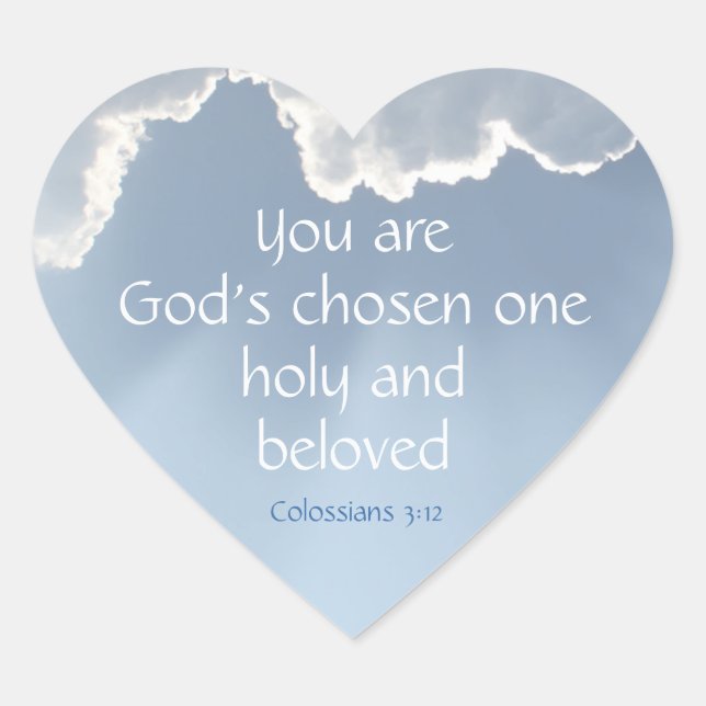 God's Chosen Ones Bible Scripture Inspiration Heart Sticker (Front)