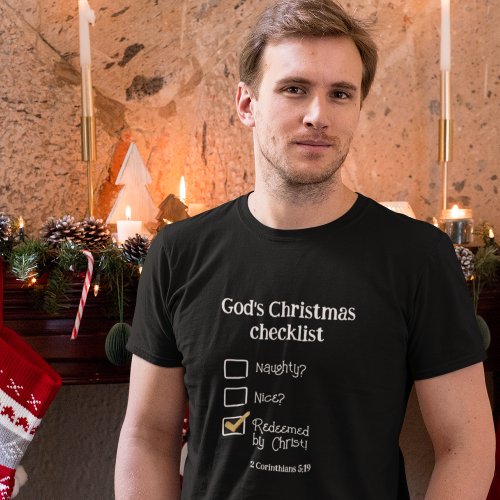 GODS CHRISTMAS CHECKLIST Christian Mens  T_Shirt