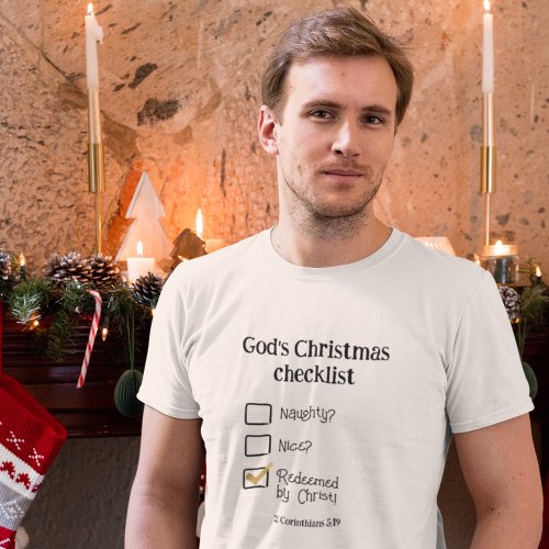 GODS CHRISTMAS CHECKLIST Christian Mens  T_Shirt
