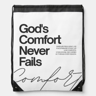 God's comfort never fails minimalist style drawstring bag