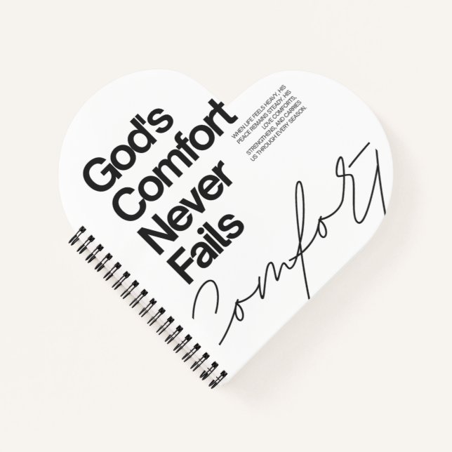 God's comfort never fails minimalist style notebook (Front)