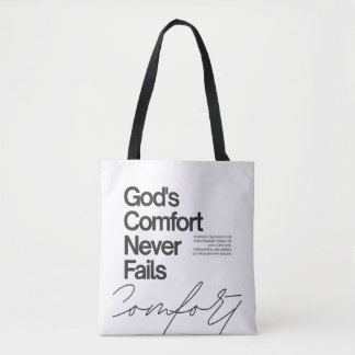 God's comfort never fails minimalist style tote bag