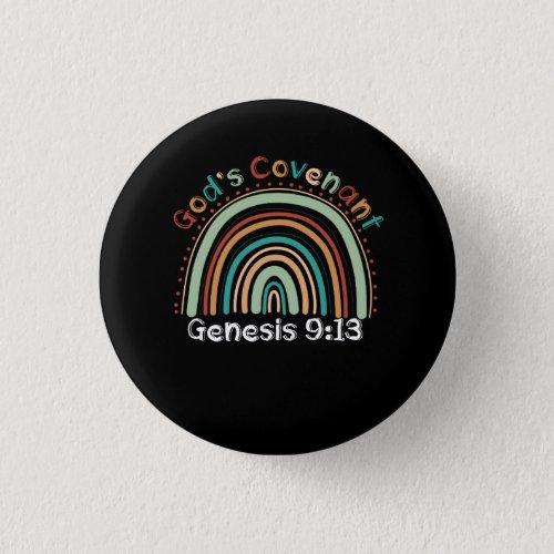 Gods Covenant Boho Rainbow Genesis 9 13 Christian  Button