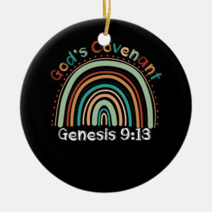 Gods Covenant Boho Rainbow Genesis 9 13 Christian Ceramic Ornament