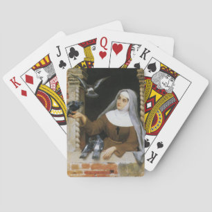 God's Creatures (Italian Catholic Nun with Birds) Poker Cards