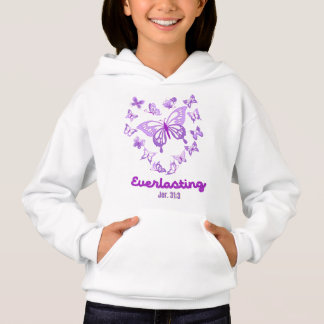 God's everlasting love purple butterflies Jer 31:3 Hoodie