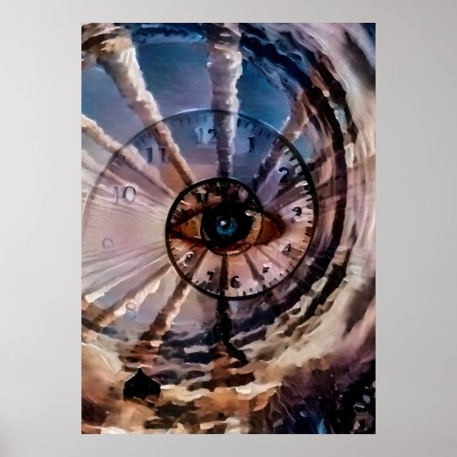 Gods eye and spiral of time poster