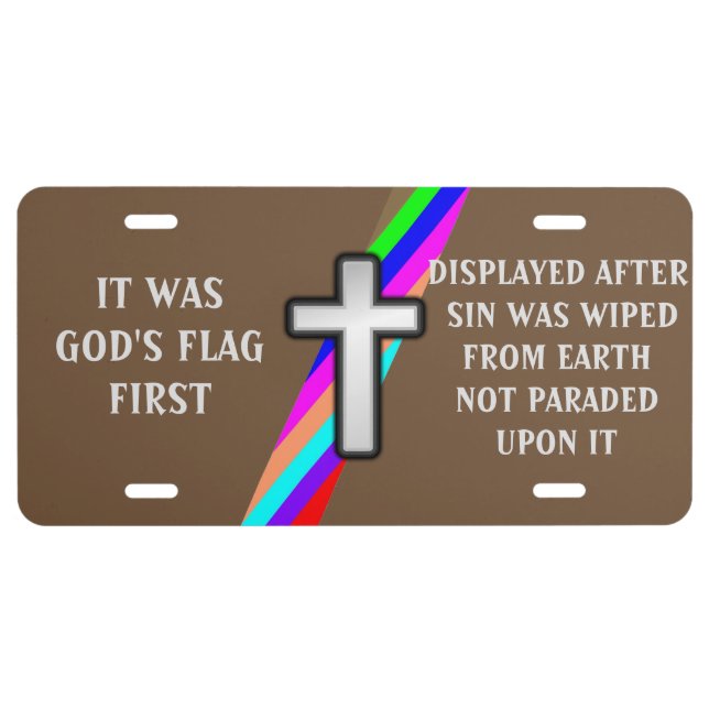 GOD'S FLAG LICENSE PLATE (Front)