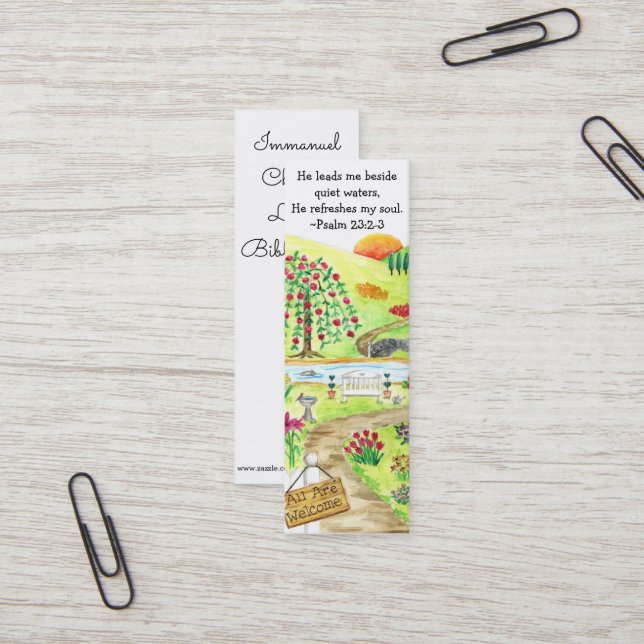God's Garden Bookmarks Mini Business Card (Front/Back In Situ)