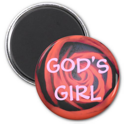Gods Girl Red Rose Magnet