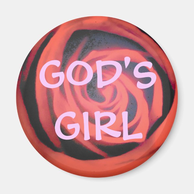 God's Girl Red Rose Magnet (Front)