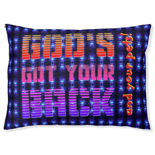 God's Got Your Back & Your pets Large Outdoor Bed (Front)