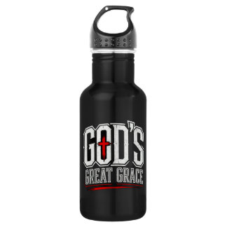God's Great Grace Bold Distressed Stainless Steel Water Bottle